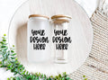 Custom Design/Logo 16oz Glass Cup with Bamboo Lid