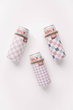 Slim Can Drink Sleeves- Reusable Neoprene Coolers with Aesthetic Patterns, 12oz Skinny Can Holder for Seltzer Energy Drinks