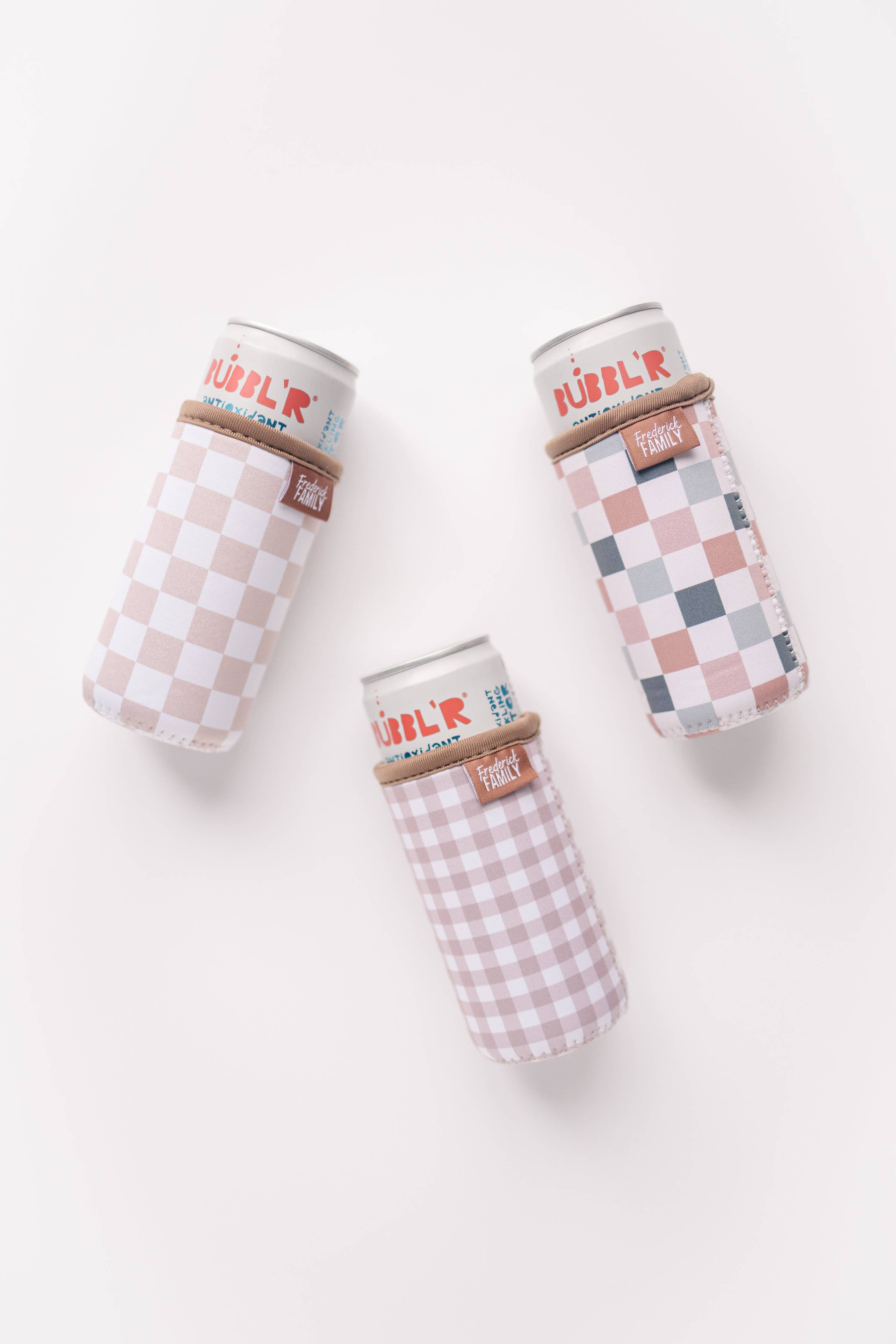 Slim Can Drink Sleeves- Reusable Neoprene Coolers with Aesthetic Patterns, 12oz Skinny Can Holder for Seltzer Energy Drinks