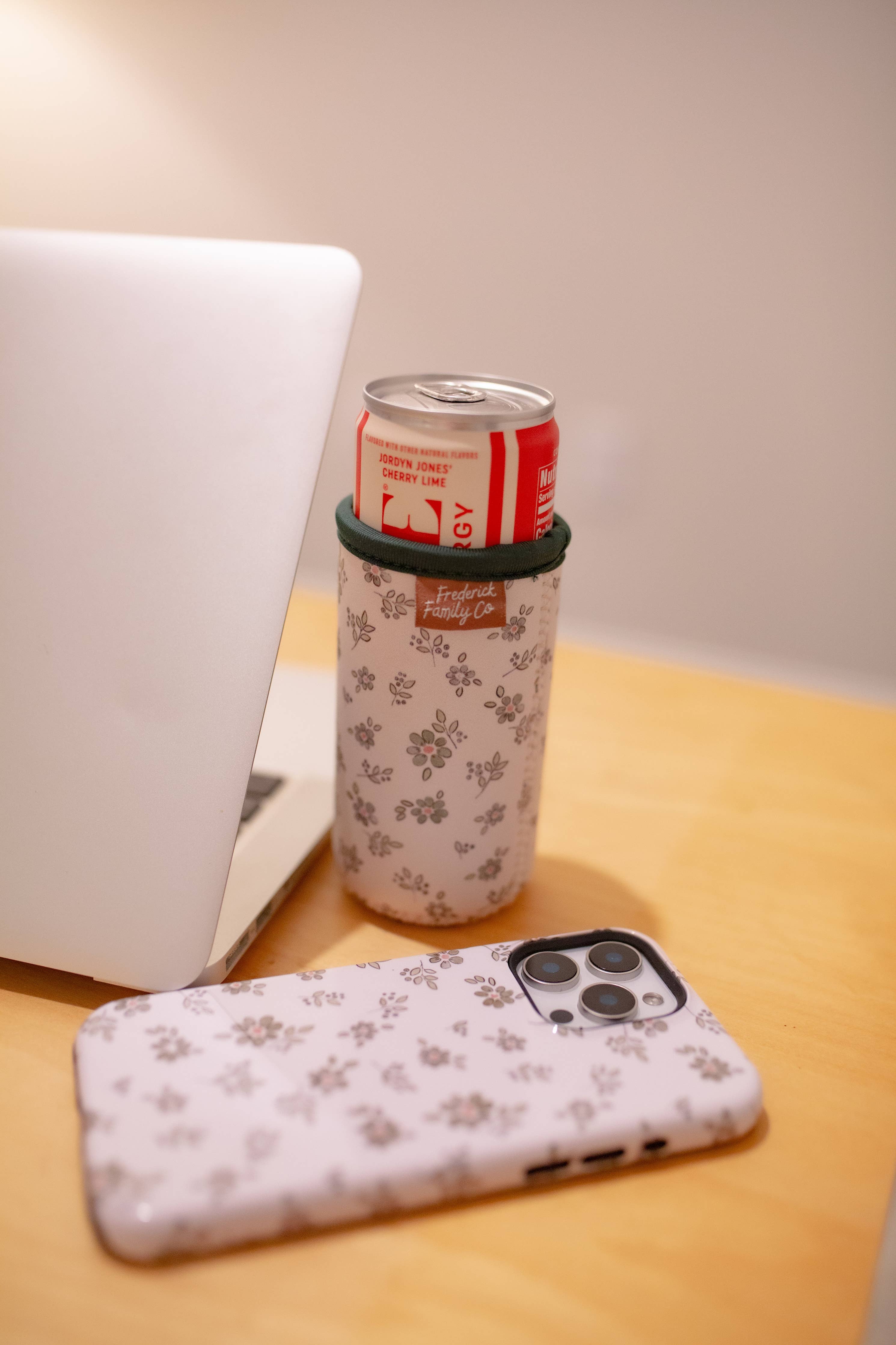 Slim Can Drink Sleeves- Reusable Neoprene Coolers with Aesthetic Patterns, 12oz Skinny Can Holder for Seltzer Energy Drinks