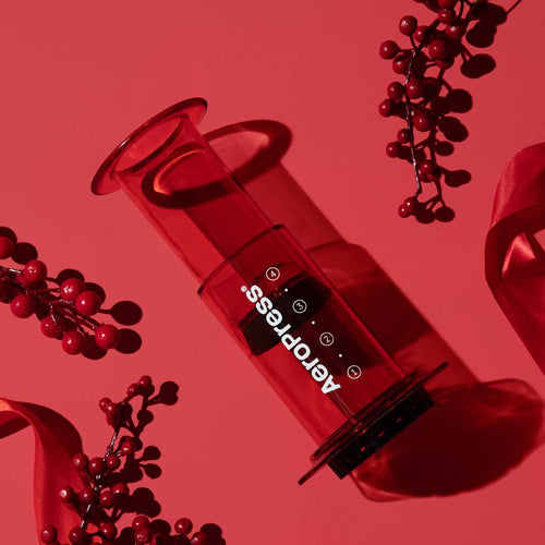 AeroPress Clear Coffee Maker - Red